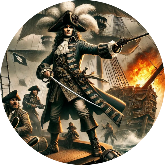 Tortenaufleger Seefahrer, Piraten & Atlantis – Essbares Fondantbild (Erwachsene, rund ∅ 20 cm) - Tisch&Torte