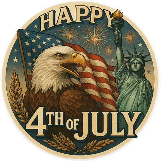 Tortenaufleger 4th of July – Essbares Fondantbild (Erwachsene, rund ∅ 20 cm) Mein Shop