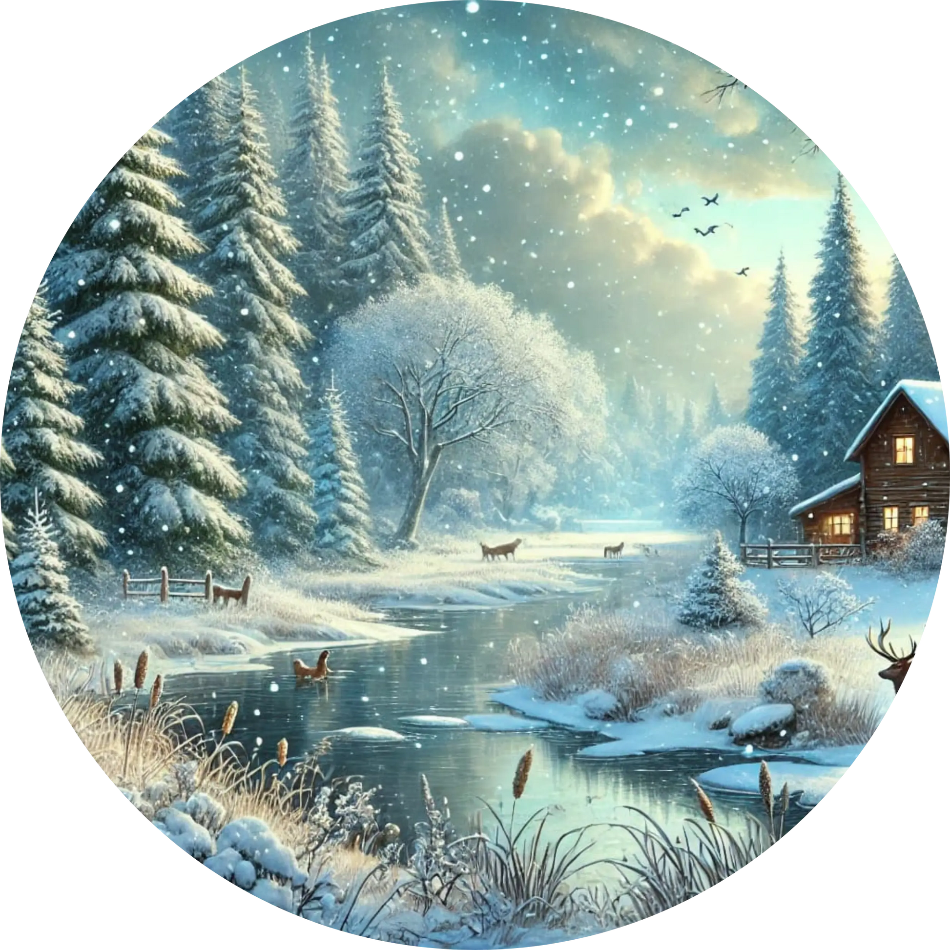 Tortenaufleger Natur & Jahreszeiten – Essbares Fondantbild (Erwachsene, rund ∅ 20 cm) - Tisch&Torte