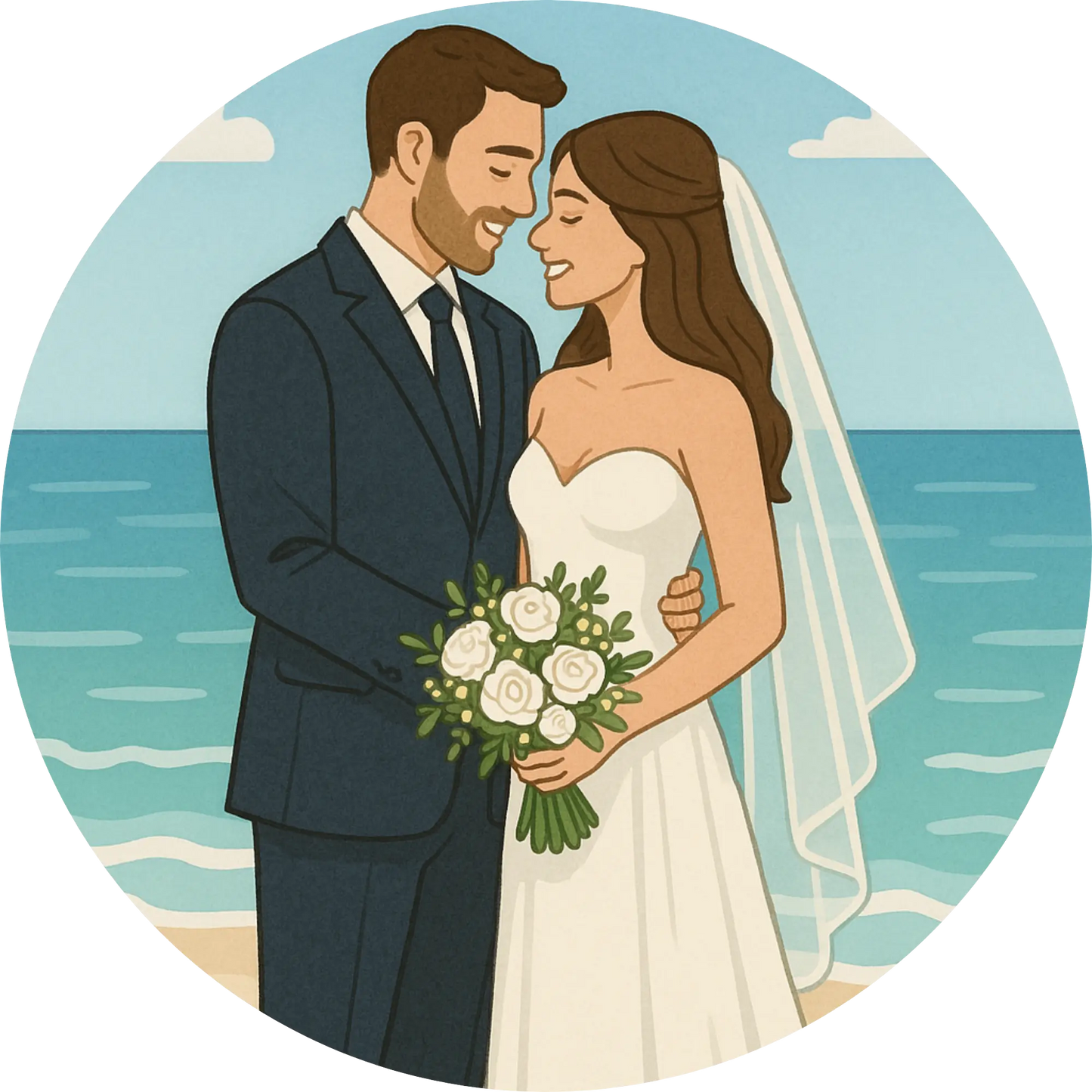 Tortenaufleger Hochzeit, Verlobung & zum Hochzeitstag – Essbares Fondantbild (Erwachsene, rund ∅ 20 cm) - Tisch&Torte