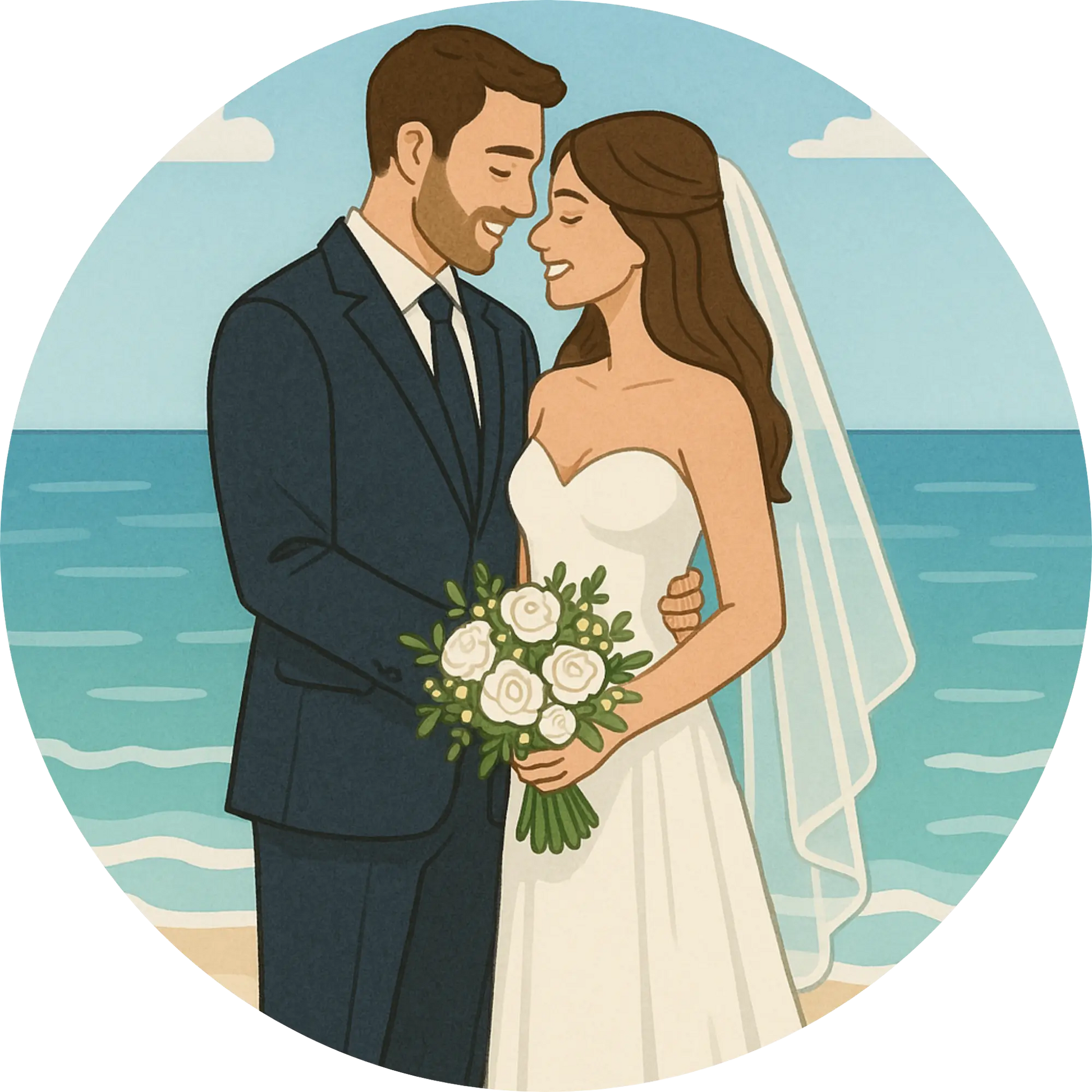 Tortenaufleger Hochzeit, Verlobung & zum Hochzeitstag – Essbares Fondantbild (Erwachsene, rund ∅ 20 cm) - Tisch&Torte