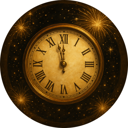 Tortenaufleger „Silvester“ – Essbares Fondantbild (rund ∅ 20 cm) Mein Shop