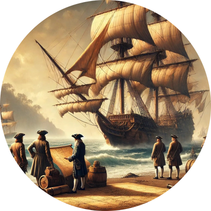 Tortenaufleger Seefahrer, Piraten & Atlantis – Essbares Fondantbild (Erwachsene, rund ∅ 20 cm) - Tisch&Torte