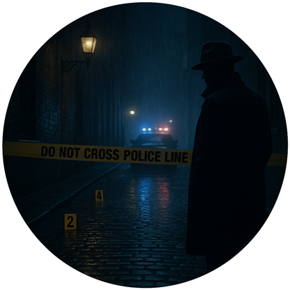 Tortenaufleger „True Crime & Crime“ – Essbares Fondantbild (rund ∅ 20 cm) Mein Shop