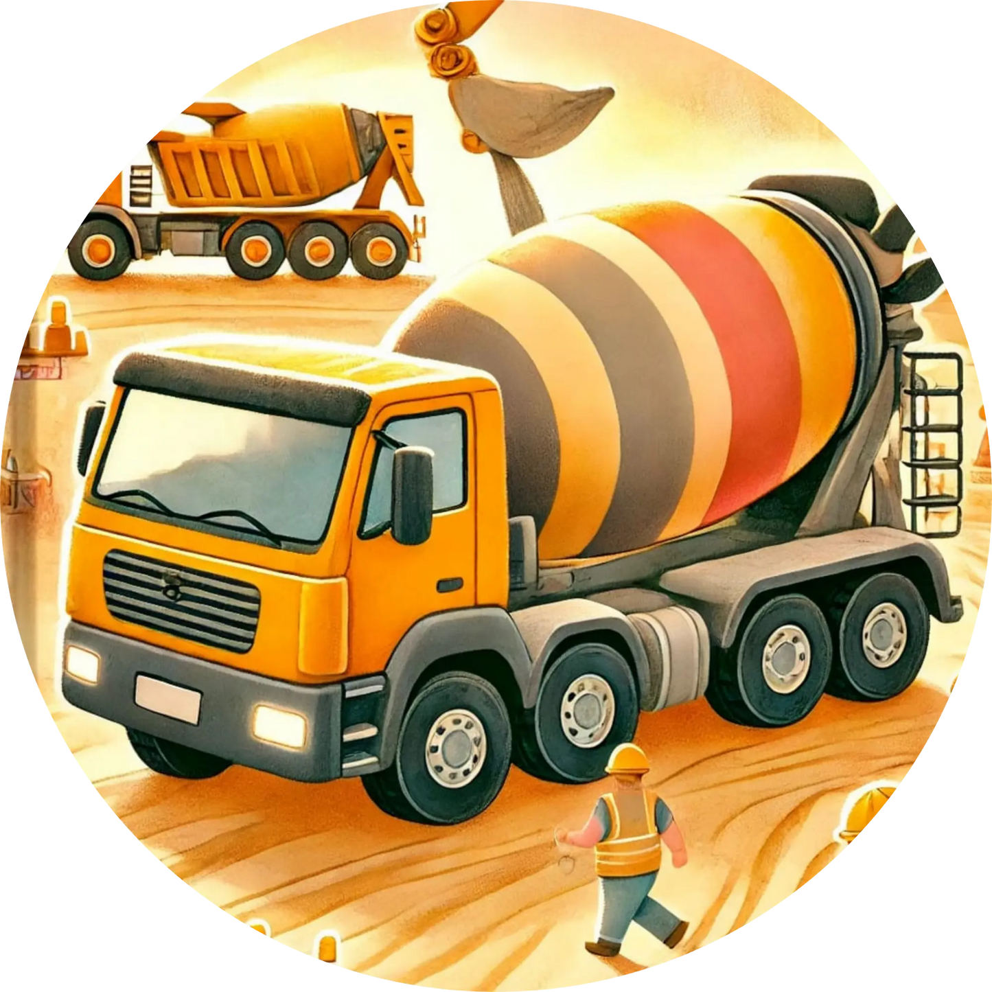 Tortenaufleger Fahrzeuge – Essbares Fondantbild (Kinder & Teenies, rund ∅ 20 cm) - Tisch&Torte