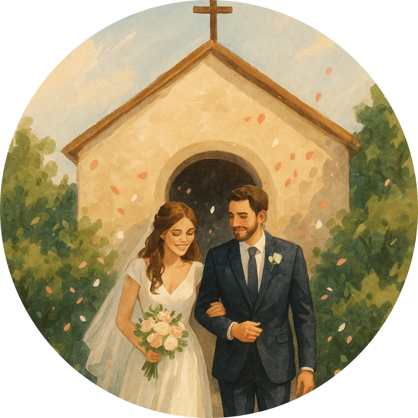 Tortenaufleger Hochzeit, Verlobung & zum Hochzeitstag – Essbares Fondantbild (Erwachsene, rund ∅ 20 cm) - Tisch&Torte