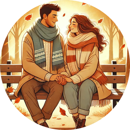 Tortenaufleger Romantik – Essbares Fondantbild (Erwachsene, rund ∅ 20 cm) - Tisch&Torte