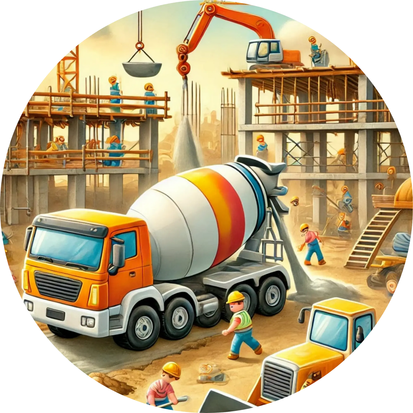 Tortenaufleger Fahrzeuge – Essbares Fondantbild (Kinder & Teenies, rund ∅ 20 cm) - Tisch&Torte