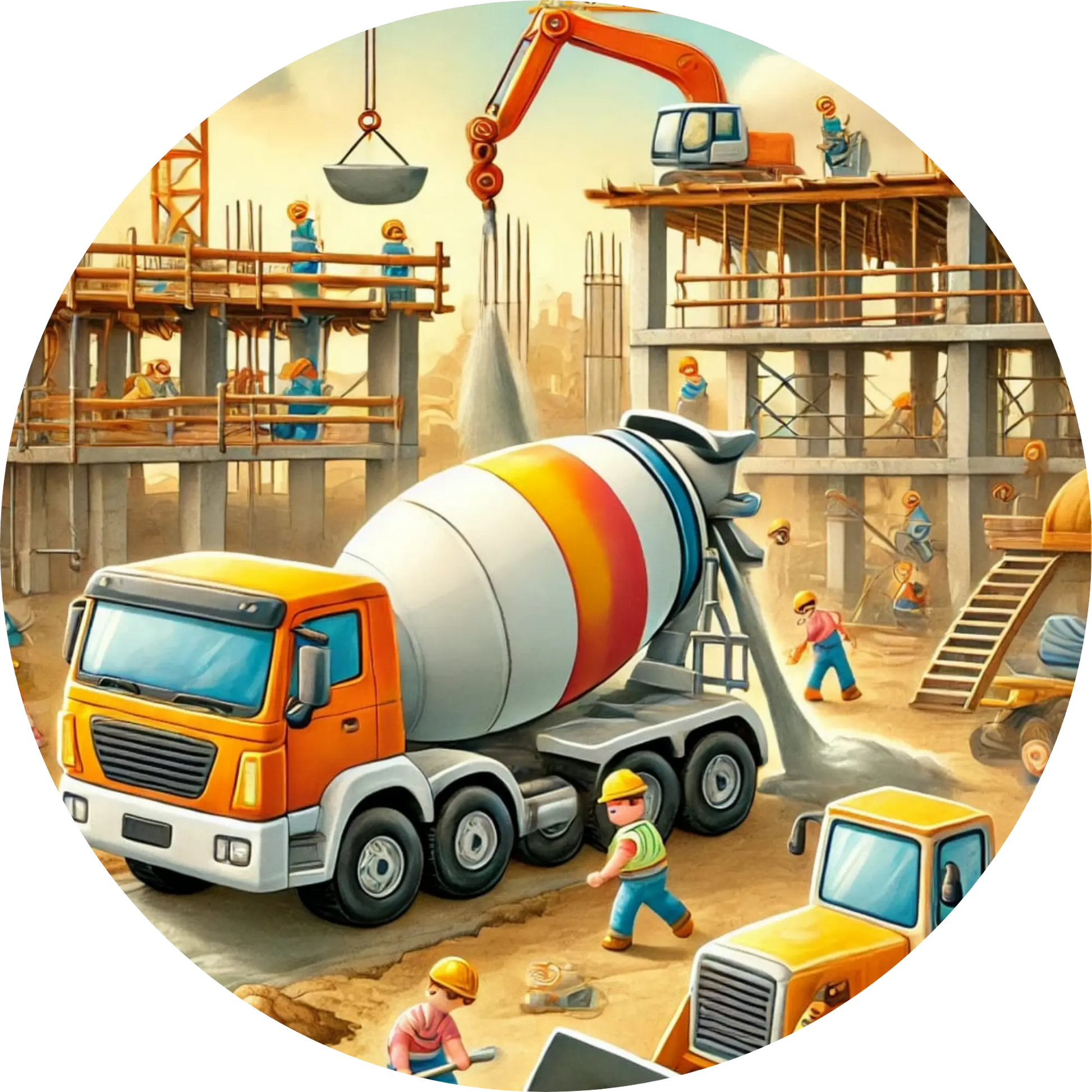 Tortenaufleger Fahrzeuge – Essbares Fondantbild (Kinder & Teenies, rund ∅ 20 cm) - Tisch&Torte