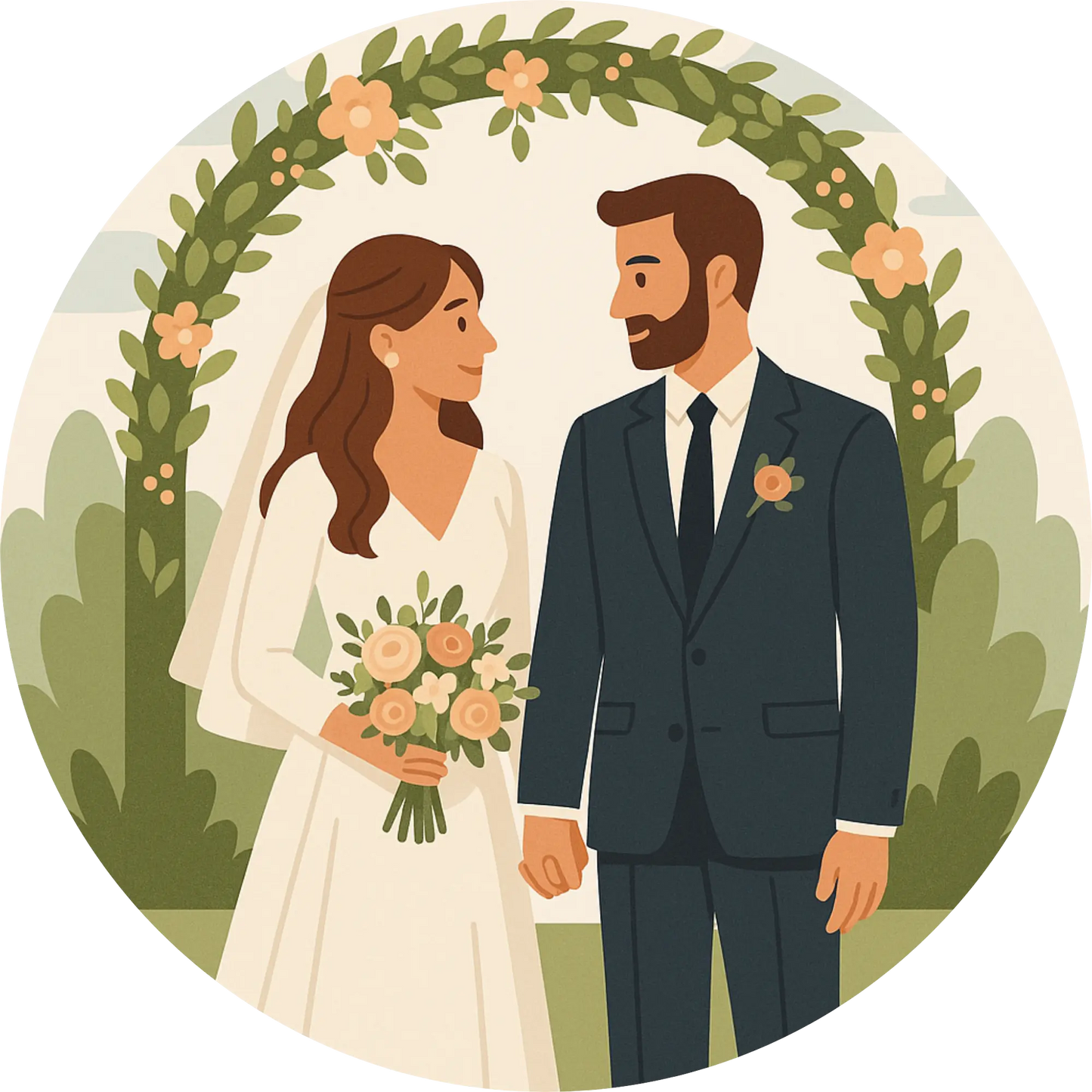 Tortenaufleger Hochzeit, Verlobung & zum Hochzeitstag – Essbares Fondantbild (Erwachsene, rund ∅ 20 cm) - Tisch&Torte