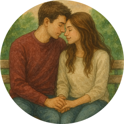 Tortenaufleger Romantik – Essbares Fondantbild (Erwachsene, rund ∅ 20 cm) - Tisch&Torte