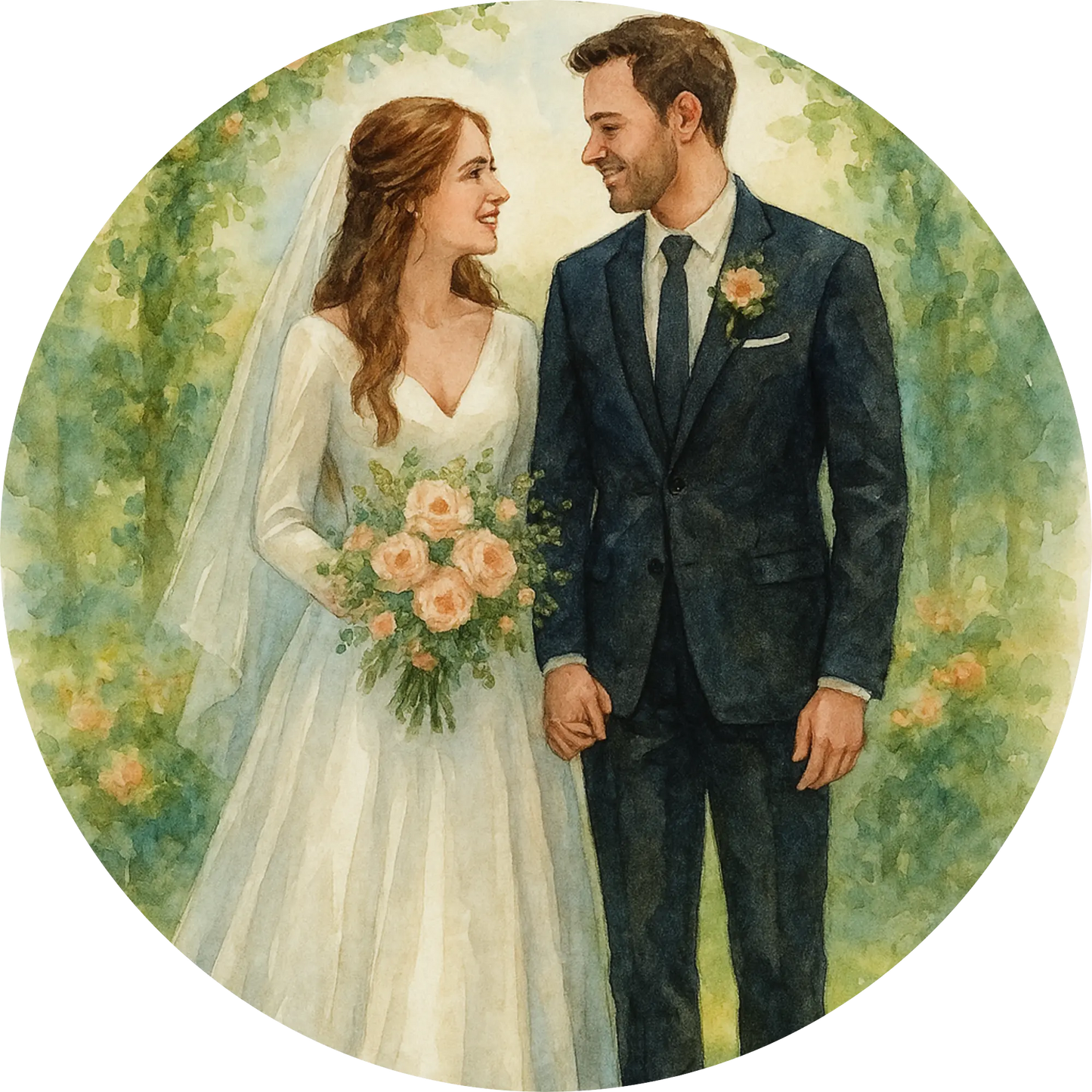 Tortenaufleger Hochzeit, Verlobung & zum Hochzeitstag – Essbares Fondantbild (Erwachsene, rund ∅ 20 cm) - Tisch&Torte