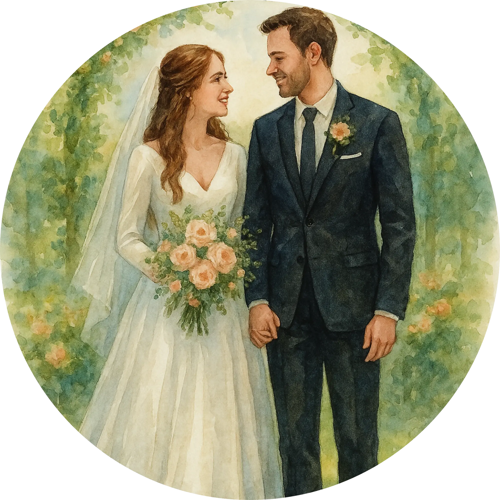 Tortenaufleger Hochzeit, Verlobung & zum Hochzeitstag – Essbares Fondantbild (Erwachsene, rund ∅ 20 cm) - Tisch&Torte