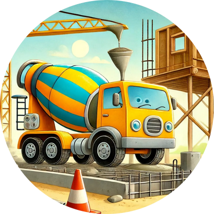 Tortenaufleger Fahrzeuge – Essbares Fondantbild (Kinder & Teenies, rund ∅ 20 cm) - Tisch&Torte