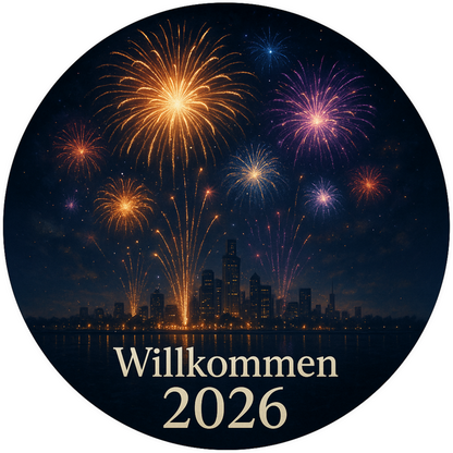 Tortenaufleger „Silvester“ – Essbares Fondantbild (rund ∅ 20 cm) Mein Shop