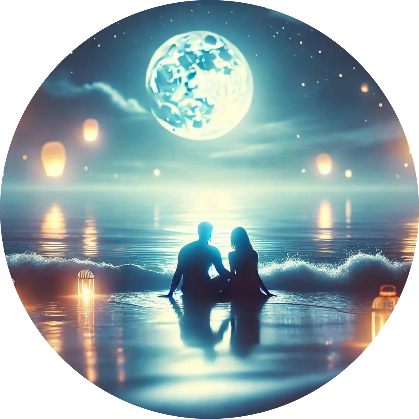 Tortenaufleger Romantik – Essbares Fondantbild (Erwachsene, rund ∅ 20 cm) - Tisch&Torte