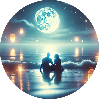 Tortenaufleger Romantik – Essbares Fondantbild (Erwachsene, rund ∅ 20 cm) - Tisch&Torte