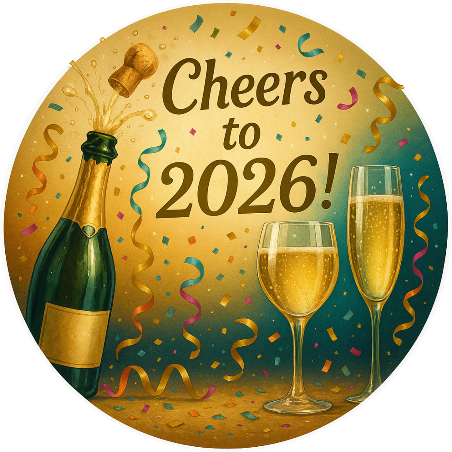 Tortenaufleger „Silvester“ – Essbares Fondantbild (rund ∅ 20 cm) Mein Shop