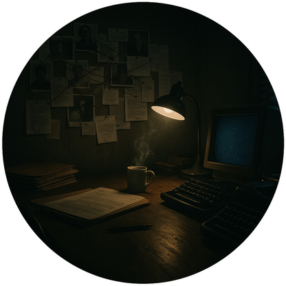 Tortenaufleger „True Crime & Crime“ – Essbares Fondantbild (rund ∅ 20 cm) Mein Shop