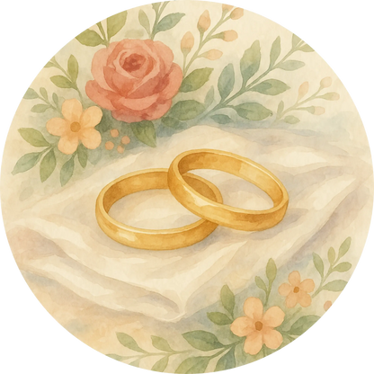 Tortenaufleger Hochzeit, Verlobung & zum Hochzeitstag – Essbares Fondantbild (Erwachsene, rund ∅ 20 cm) - Tisch&Torte