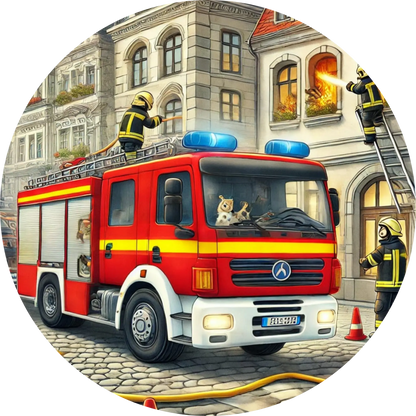 Tortenaufleger Fahrzeuge – Essbares Fondantbild (Kinder & Teenies, rund ∅ 20 cm) - Tisch&Torte