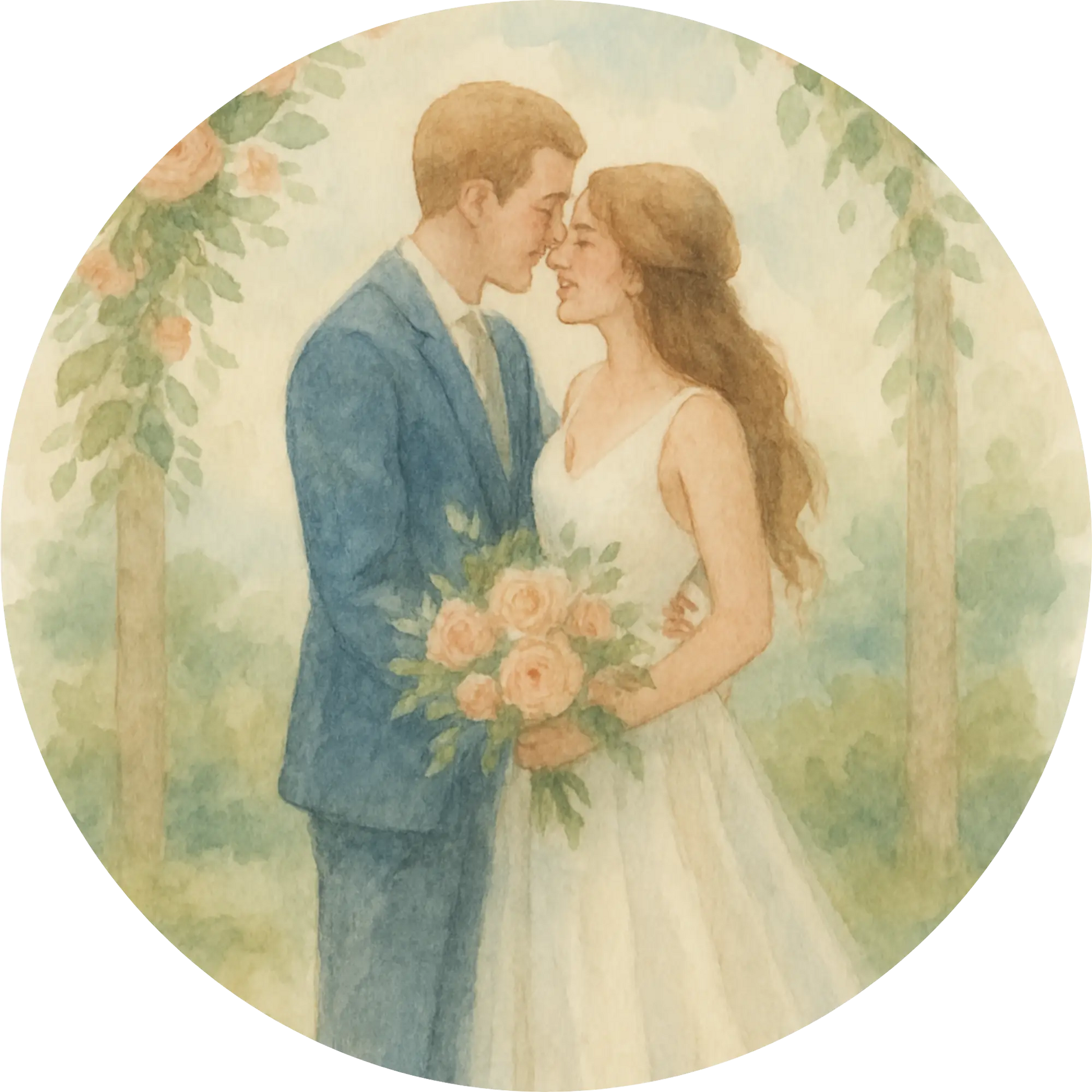 Tortenaufleger Hochzeit, Verlobung & zum Hochzeitstag – Essbares Fondantbild (Erwachsene, rund ∅ 20 cm) - Tisch&Torte