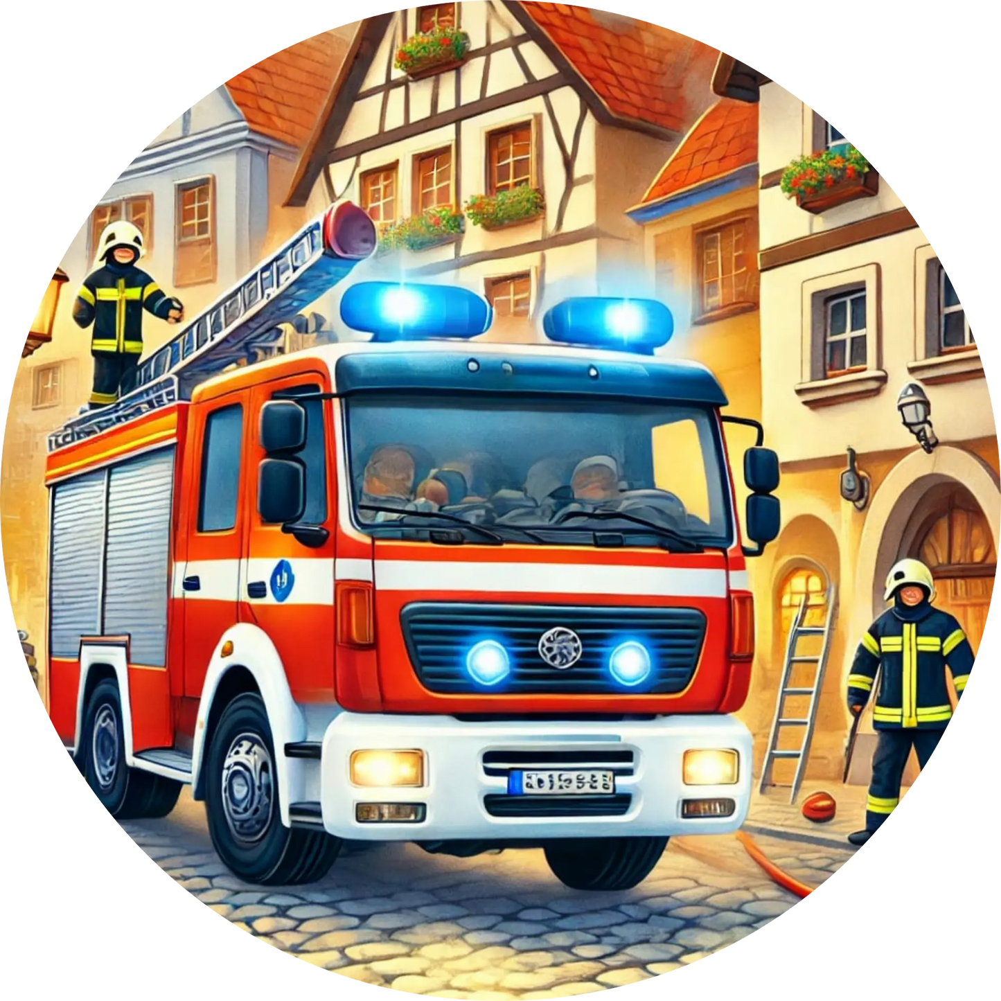 Tortenaufleger Fahrzeuge – Essbares Fondantbild (Kinder & Teenies, rund ∅ 20 cm) - Tisch&Torte