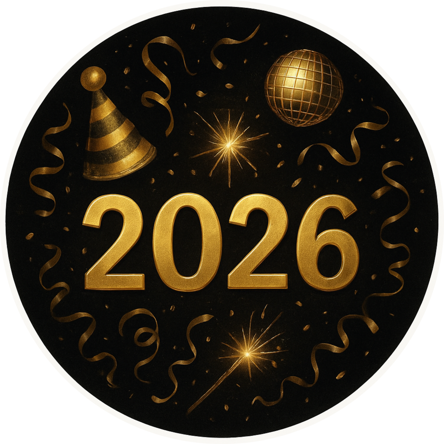 Tortenaufleger „Silvester“ – Essbares Fondantbild (rund ∅ 20 cm) Mein Shop