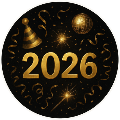 Tortenaufleger „Silvester“ – Essbares Fondantbild (rund ∅ 20 cm) Mein Shop