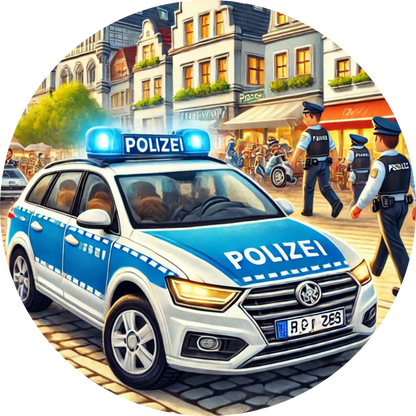 Tortenaufleger Fahrzeuge – Essbares Fondantbild (Kinder & Teenies, rund ∅ 20 cm) - Tisch&Torte