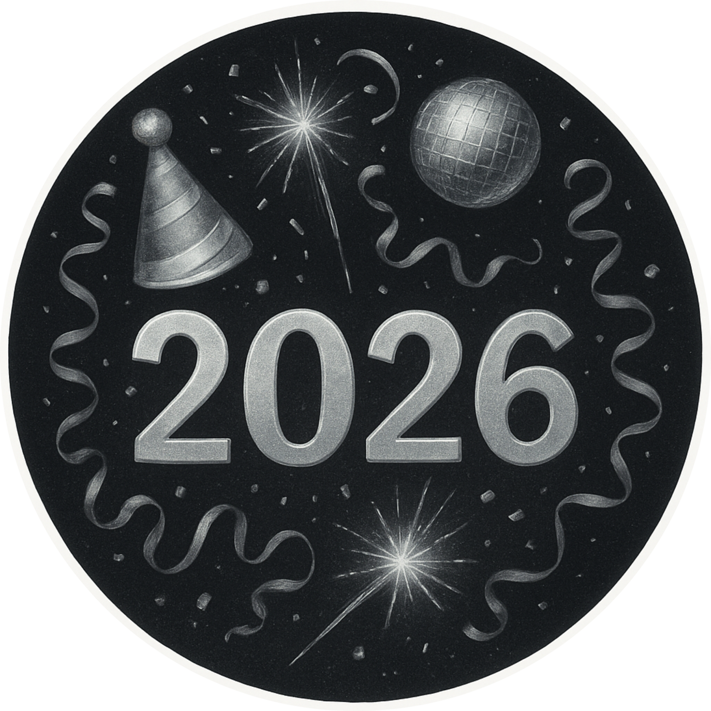 Tortenaufleger „Silvester“ – Essbares Fondantbild (rund ∅ 20 cm) Mein Shop