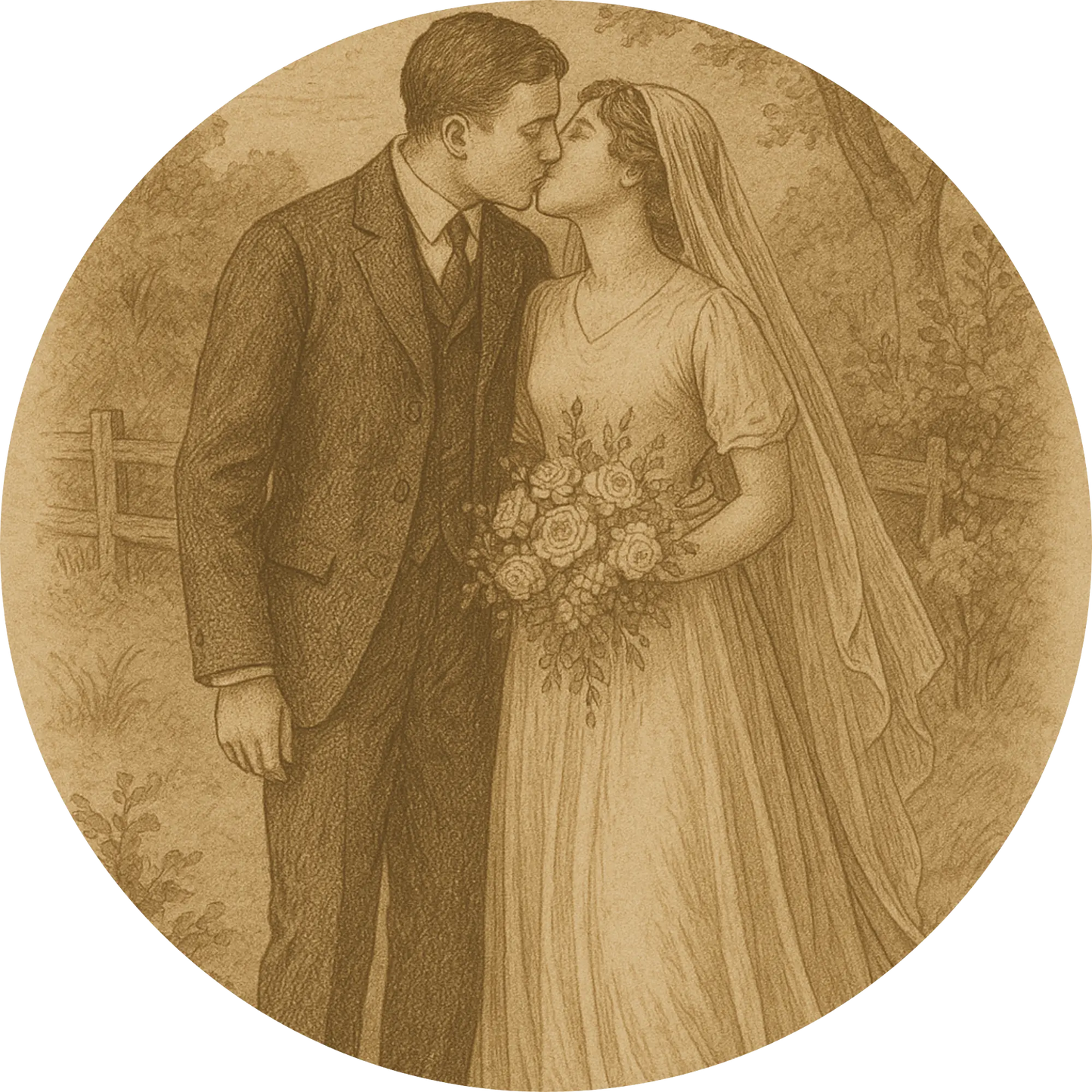 Tortenaufleger Hochzeit, Verlobung & zum Hochzeitstag – Essbares Fondantbild (Erwachsene, rund ∅ 20 cm) - Tisch&Torte