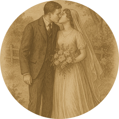 Tortenaufleger Hochzeit, Verlobung & zum Hochzeitstag – Essbares Fondantbild (Erwachsene, rund ∅ 20 cm) - Tisch&Torte