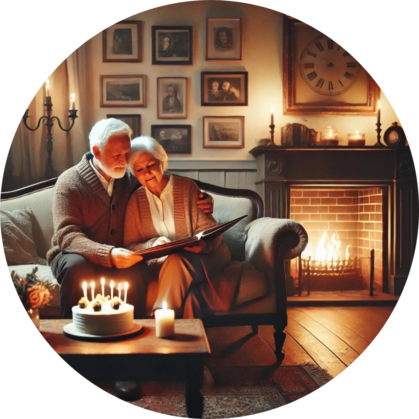 Tortenaufleger Romantik – Essbares Fondantbild (Erwachsene, rund ∅ 20 cm) - Tisch&Torte