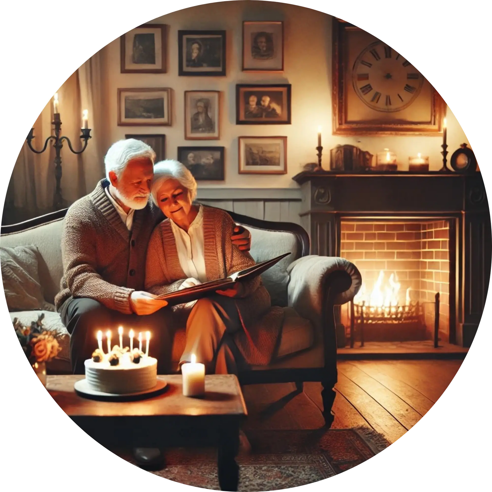 Tortenaufleger Romantik – Essbares Fondantbild (Erwachsene, rund ∅ 20 cm) - Tisch&Torte