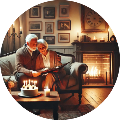 Tortenaufleger Romantik – Essbares Fondantbild (Erwachsene, rund ∅ 20 cm) - Tisch&Torte