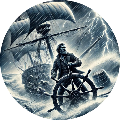 Tortenaufleger Seefahrer, Piraten & Atlantis – Essbares Fondantbild (Erwachsene, rund ∅ 20 cm) - Tisch&Torte