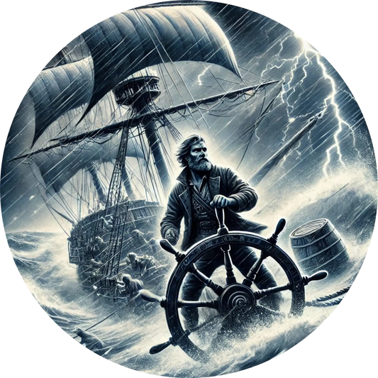 Tortenaufleger Seefahrer, Piraten & Atlantis – Essbares Fondantbild (Erwachsene, rund ∅ 20 cm) - Tisch&Torte