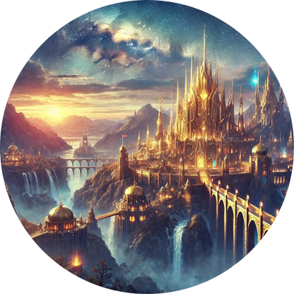 Tortenaufleger Nordische Mythologie – Essbares Fondantbild (Erwachsene, rund ∅ 20 cm) - Tisch&Torte