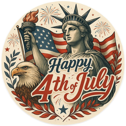 Tortenaufleger 4th of July – Essbares Fondantbild (Erwachsene, rund ∅ 20 cm) Mein Shop