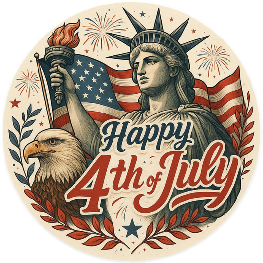 Tortenaufleger 4th of July – Essbares Fondantbild (Erwachsene, rund ∅ 20 cm) Mein Shop