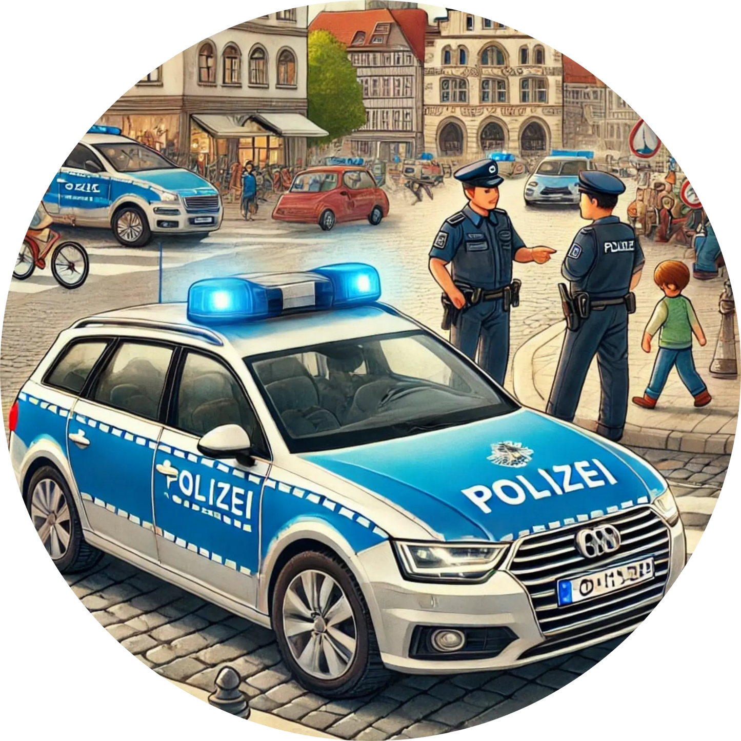 Tortenaufleger Fahrzeuge – Essbares Fondantbild (Kinder & Teenies, rund ∅ 20 cm) - Tisch&Torte