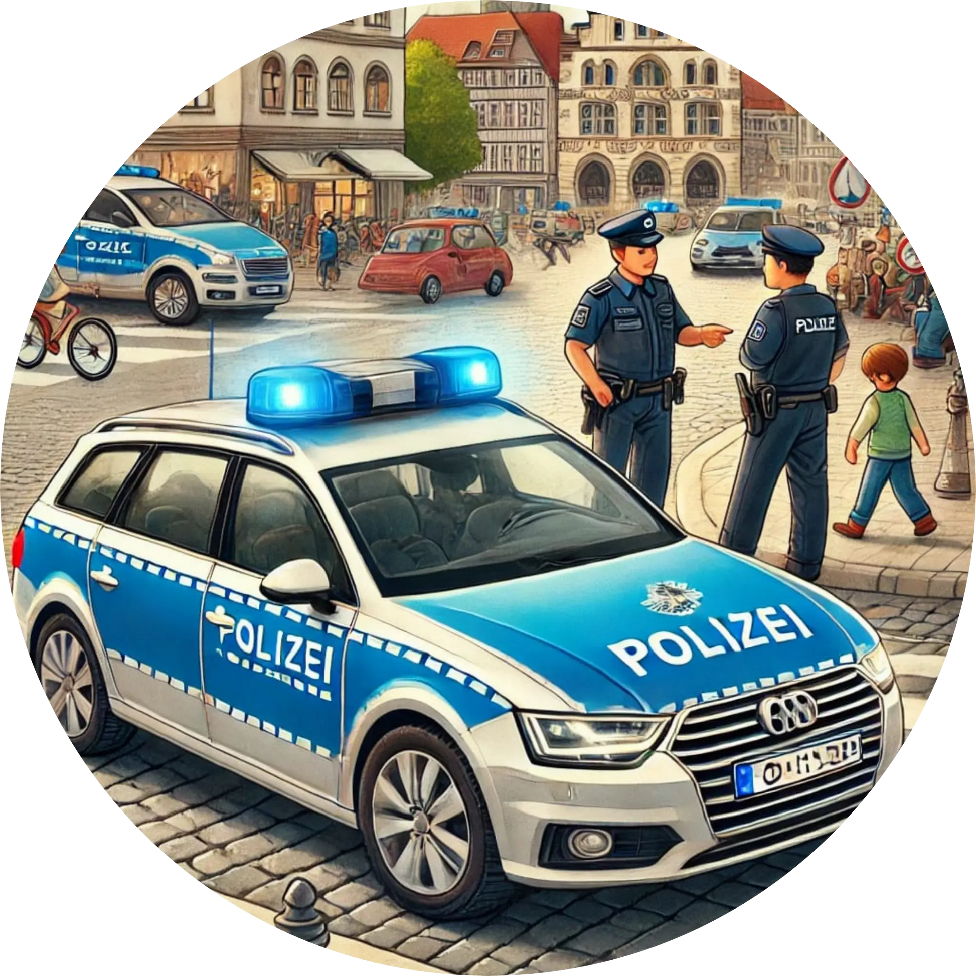 Tortenaufleger Fahrzeuge – Essbares Fondantbild (Kinder & Teenies, rund ∅ 20 cm) - Tisch&Torte