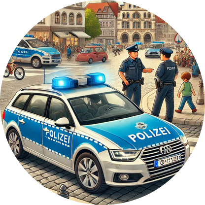 Tortenaufleger Fahrzeuge – Essbares Fondantbild (Kinder & Teenies, rund ∅ 20 cm) - Tisch&Torte