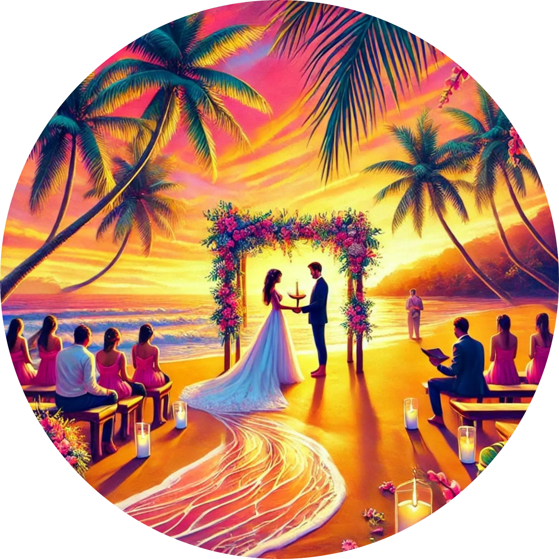 Tortenaufleger Hochzeit, Verlobung & zum Hochzeitstag – Essbares Fondantbild (Erwachsene, rund ∅ 20 cm) - Tisch&Torte