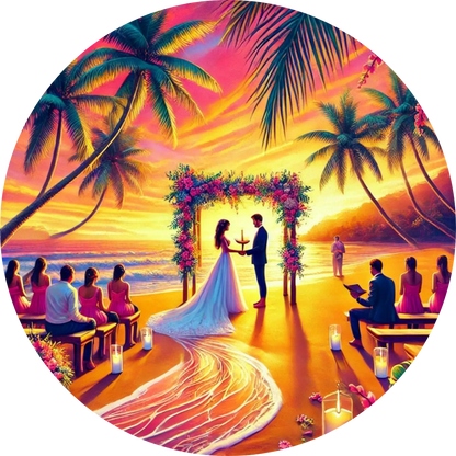 Tortenaufleger Hochzeit, Verlobung & zum Hochzeitstag – Essbares Fondantbild (Erwachsene, rund ∅ 20 cm) - Tisch&Torte