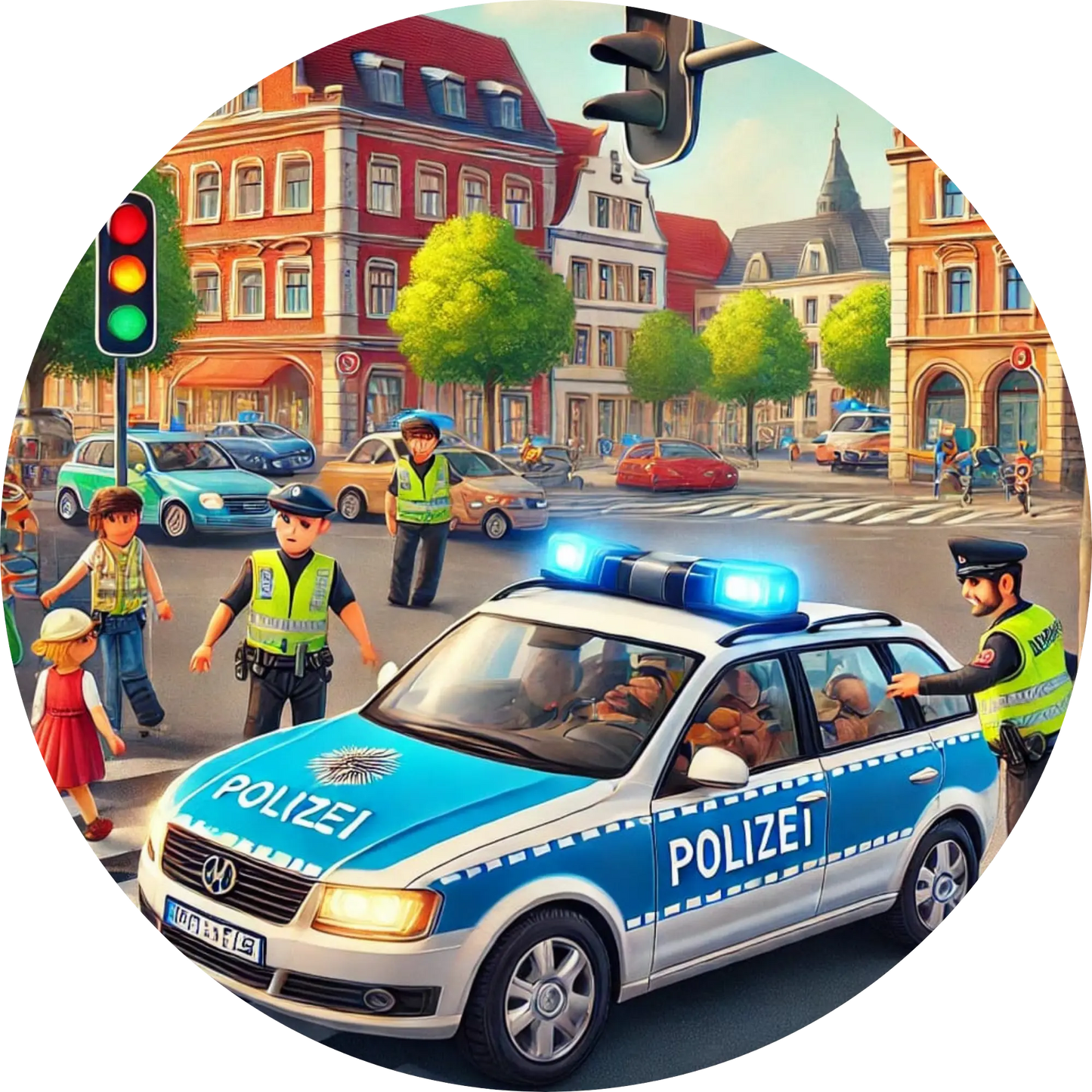 Tortenaufleger Fahrzeuge – Essbares Fondantbild (Kinder & Teenies, rund ∅ 20 cm) - Tisch&Torte