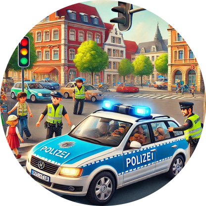 Tortenaufleger Fahrzeuge – Essbares Fondantbild (Kinder & Teenies, rund ∅ 20 cm) - Tisch&Torte