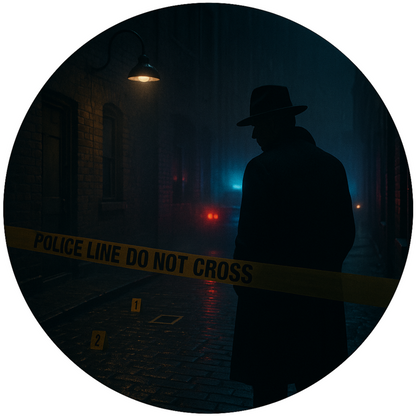 Tortenaufleger „True Crime & Crime“ – Essbares Fondantbild (rund ∅ 20 cm) Mein Shop