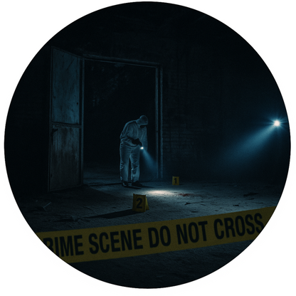 Tortenaufleger „True Crime & Crime“ – Essbares Fondantbild (rund ∅ 20 cm) Mein Shop